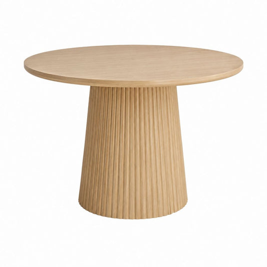 Table à manger ronde chêne clair en MDF plaqué chêne 120 x 75 cm