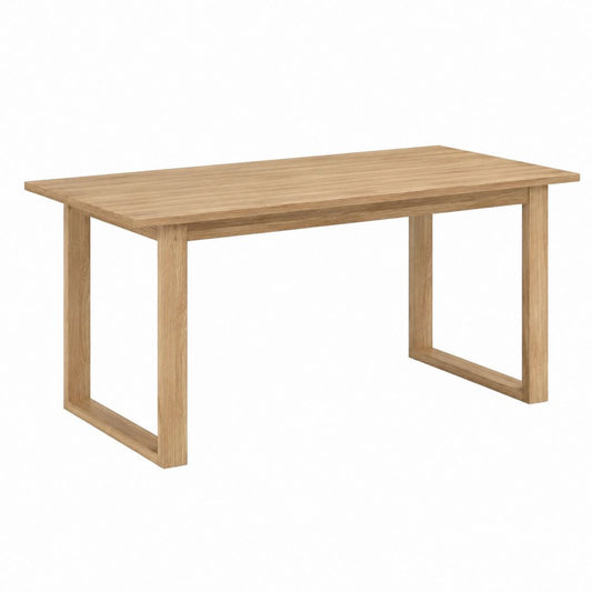 Table à manger rectangulaire chêne clair en chêne massif 160 x 90 x 75 cm